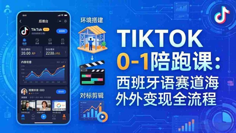 （17908期）TIKTOK 0-1 陪跑课：从环境搭建到刷对标剪辑，西班牙语赛道海外变现全流程-金启创业网 - 网上赚钱方法教程大全 - www.jinqi6.top