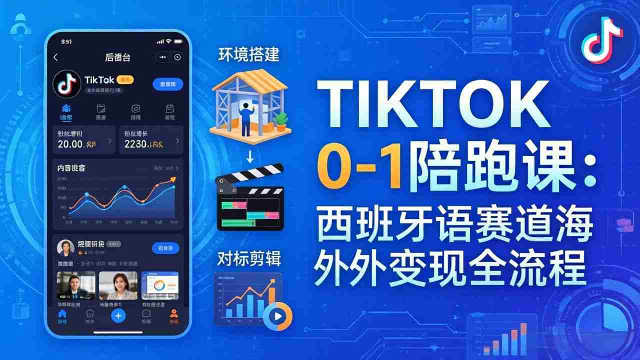 （17908期）TIKTOK 0-1 陪跑课：从环境搭建到刷对标剪辑，西班牙语赛道海外变现全流程-金启创业网 - 网上赚钱方法教程大全 - www.jinqi6.top