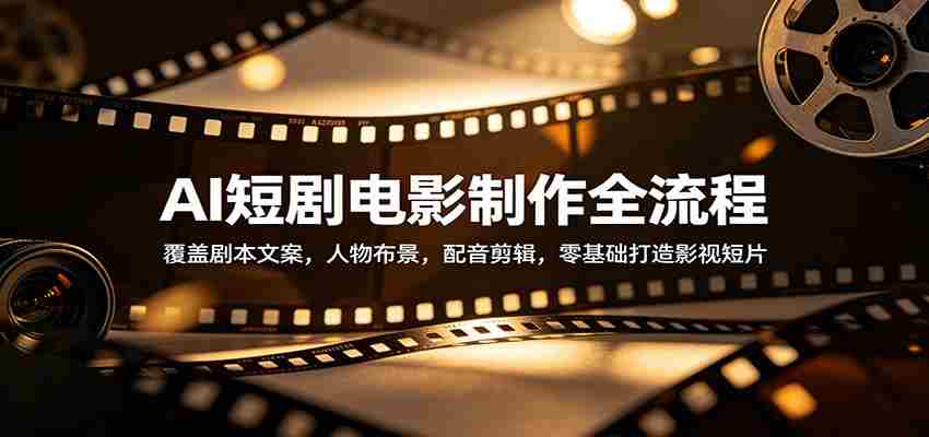 AI短剧电影制作全流程：覆盖剧本文案，人物布景，配音剪辑，零基础打造影视短片-金启创业网 - 网上赚钱方法教程大全 - www.jinqi6.top