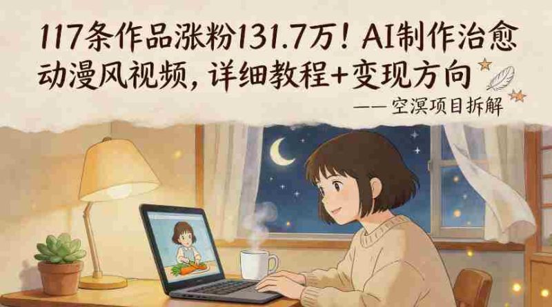 117条作品涨粉131.7W!AI制作治愈动漫风视频,详细教程+变现方向-金启创业网 - 网上赚钱方法教程大全 - www.jinqi6.top