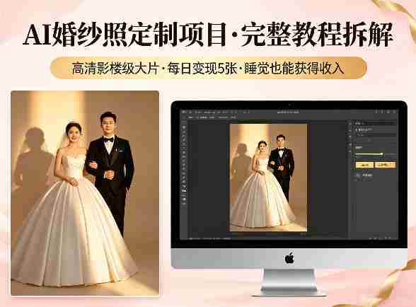 AI婚纱照定制项目，可生成高清影楼级大片，每日变现5张，睡觉也能获得收入【完整教程拆解】-金启创业网 - 网上赚钱方法教程大全 - www.jinqi6.top