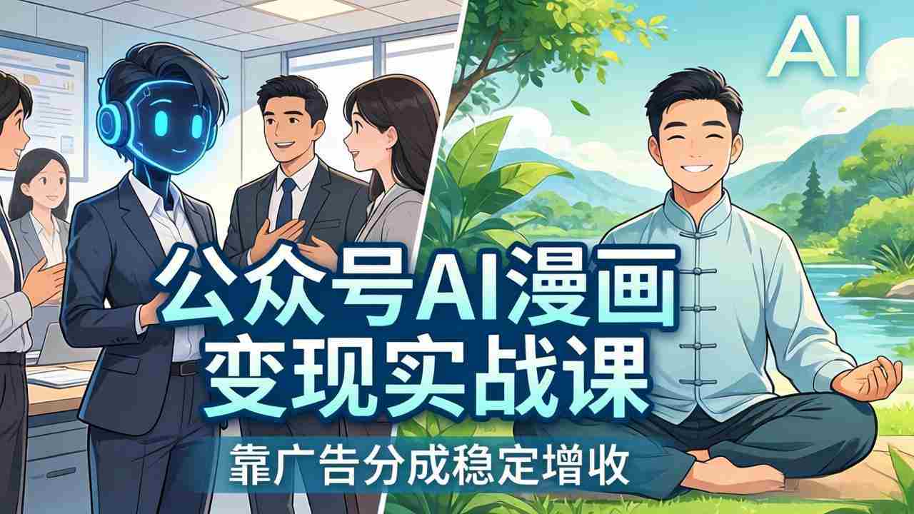 （17921期）公众号AI漫画变现实战课：星座/职场/养生多赛道+智能体发文，靠广告分成稳定增收-金启创业网 - 网上赚钱方法教程大全 - www.jinqi6.top