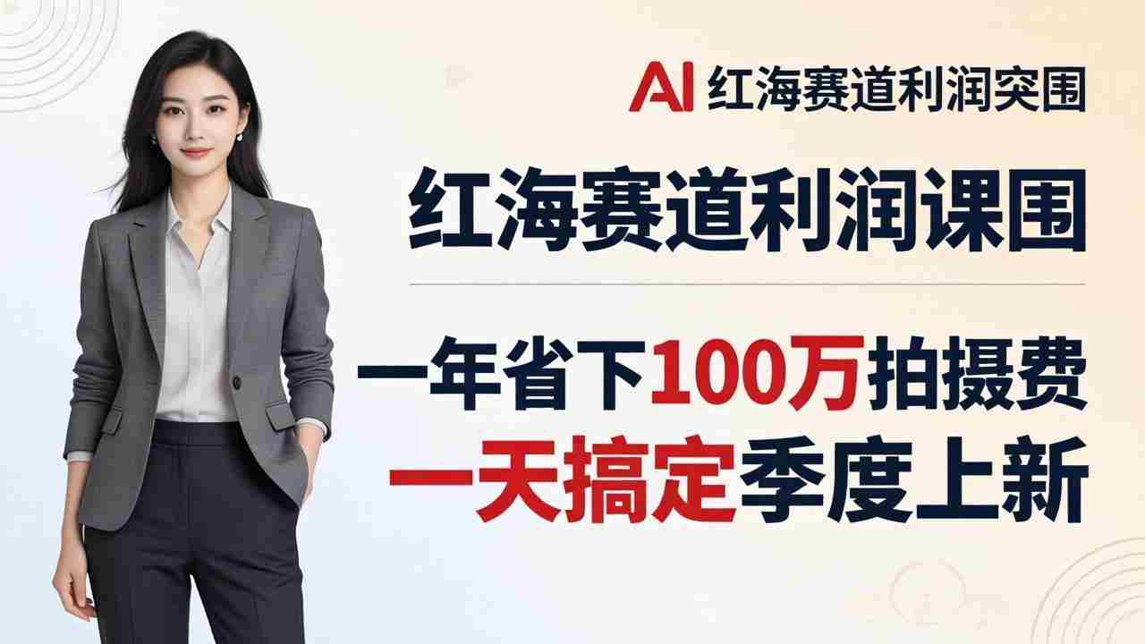 （17884期）服装老板AI模特图课：一年省下100万拍摄费，一天搞定季度上新，红海赛道利润突围-金启创业网 - 网上赚钱方法教程大全 - www.jinqi6.top