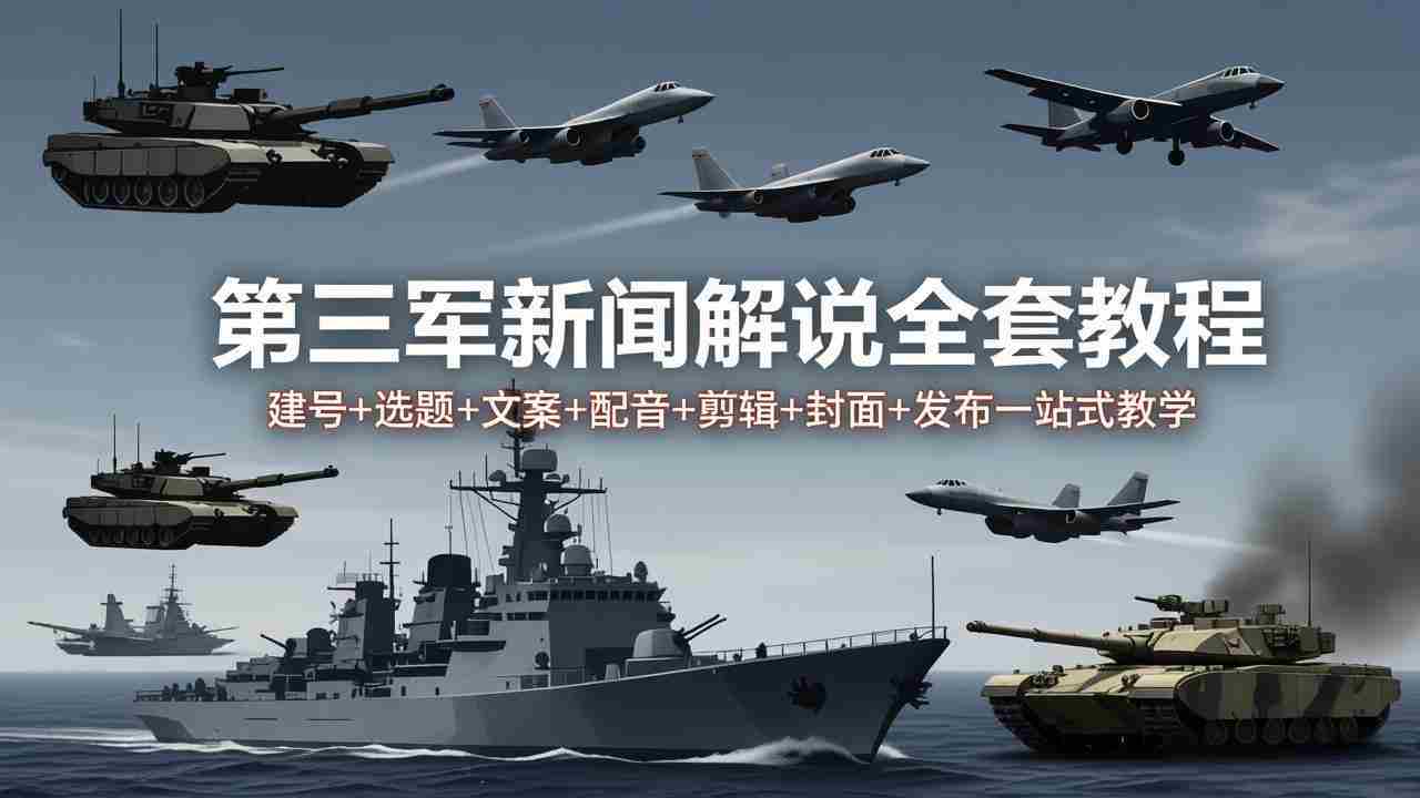 （18081期）第三军迷新闻解说全套教程：建号+选题+文案+配音+剪辑+封面+发布一站式教学-金启创业网 - 网上赚钱方法教程大全 - www.jinqi6.top