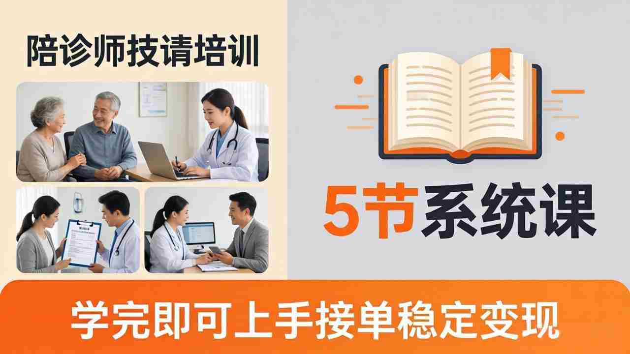 （18116期）想做陪诊师不知从何下手？5节系统课教你掌握核心技能，学完即可上手接单稳定变现-金启创业网 - 网上赚钱方法教程大全 - www.jinqi6.top
