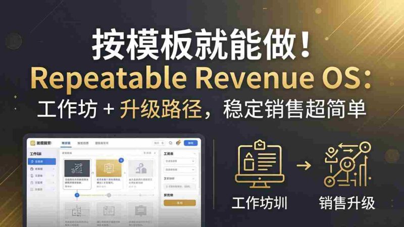 （18085期）按模板就能做！Repeatable Revenue OS：工作坊 + 升级路径，稳定销售超简单-金启创业网 - 网上赚钱方法教程大全 - www.jinqi6.top