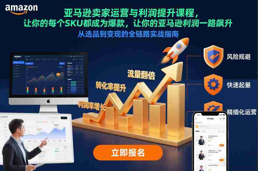 亚马逊卖家运营与利润提升课程，让你的每个SKU都成为爆款，让你的亚马逊利润一路飙升（更新26年3月）-金启创业网 - 网上赚钱方法教程大全 - www.jinqi6.top