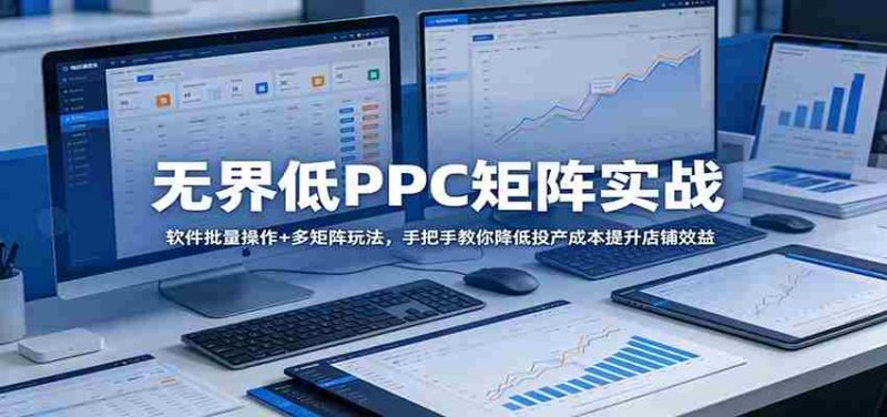 无界低PPC矩阵实战：软件批量操作+多矩阵玩法，手把手教你降低投产成本提升店铺效益-金启创业网 - 网上赚钱方法教程大全 - www.jinqi6.top