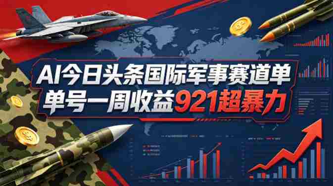 AI今日头条国际军事赛道,单号一周收益921,超暴力-金启创业网 - 网上赚钱方法教程大全 - www.jinqi6.top