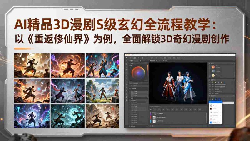 （17882期）AI精品3D漫剧S级玄幻全流程教学：以《重返修仙界》为例，全面解锁3D奇幻漫剧创作-金启创业网 - 网上赚钱方法教程大全 - www.jinqi6.top