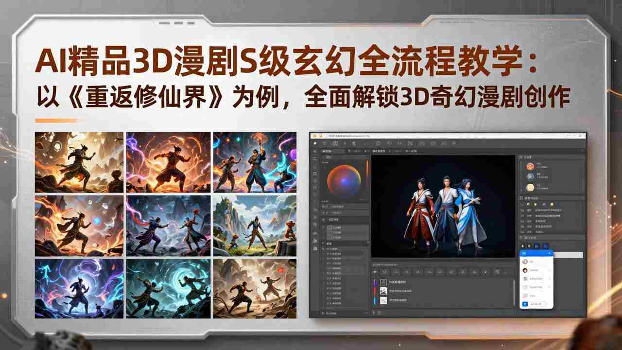（17882期）AI精品3D漫剧S级玄幻全流程教学：以《重返修仙界》为例，全面解锁3D奇幻漫剧创作-金启创业网 - 网上赚钱方法教程大全 - www.jinqi6.top