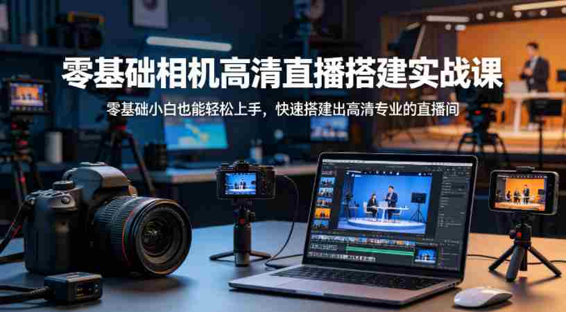零基础相机高清直播间搭建实战课，小白也能轻松上手，快速搭建出高清专业的直播间-金启创业网 - 网上赚钱方法教程大全 - www.jinqi6.top