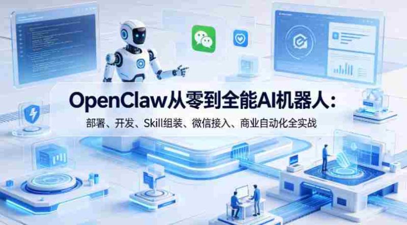 OpenClaw从零到全能AI机器人：部署、开发、Skill组装、微信接入、商业自动化全实战-金启创业网 - 网上赚钱方法教程大全 - www.jinqi6.top