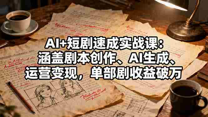 AI+短剧实战课：涵盖剧本创作、AI生成、运营变现，单部剧收益破万-金启创业网 - 网上赚钱方法教程大全 - www.jinqi6.top