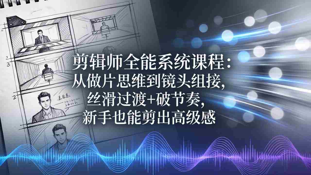 （18260期）剪辑师全能系统课程：从做片思维到镜头组接，丝滑过渡+破节奏，新手也能剪出高级感-金启创业网 - 网上赚钱方法教程大全 - www.jinqi6.top