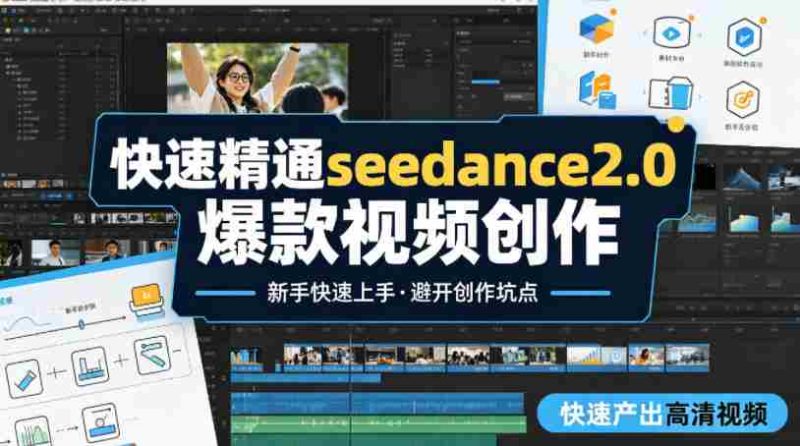 快速精通seedance2.0爆款视频创作，快速产出高清视频，避开大量创作坑点，新手也能快速上手-金启创业网 - 网上赚钱方法教程大全 - www.jinqi6.top