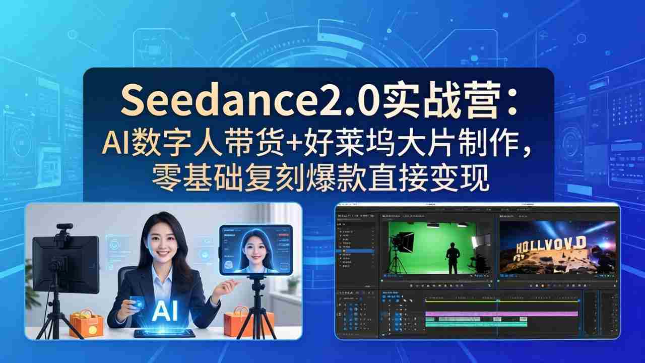 （18238期）Seedance2.0实战营：AI数字人带货+好莱坞大片制作，零基础复刻爆款直接变现-金启创业网 - 网上赚钱方法教程大全 - www.jinqi6.top