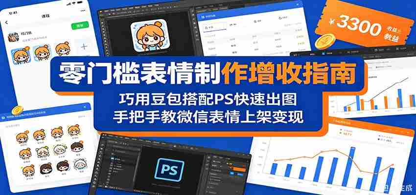 零门槛表情制作增收指南：巧用豆包搭配 PS 快速出图，手把手教微信表情上架变现-金启创业网 - 网上赚钱方法教程大全 - www.jinqi6.top