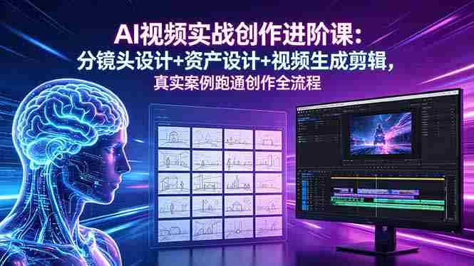 (18596期)AI视频实战创作进阶课:分镜头设计+资产设计+视频生成剪辑,真实案例跑通创作全流程-金启创业网 - 网上赚钱方法教程大全 - www.jinqi6.top