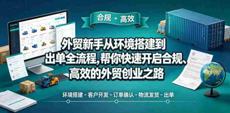 外贸新手从环境搭建到出单全流程,帮你快速开启合规、高效的外贸创业之路-金启创业网 - 网上赚钱方法教程大全 - www.jinqi6.top