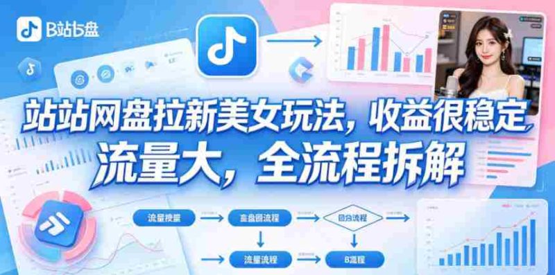 B站网盘拉新美女玩法，收益很稳定，流量大，全流程拆解-金启创业网 - 网上赚钱方法教程大全 - www.jinqi6.top