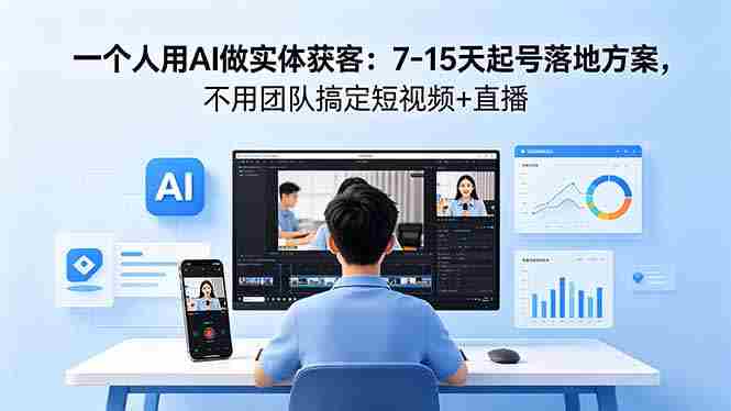 （18432期）一个人用AI做实体获客：7-15天起号落地方案，不用团队搞定短视频+直播-金启创业网 - 网上赚钱方法教程大全 - www.jinqi6.top