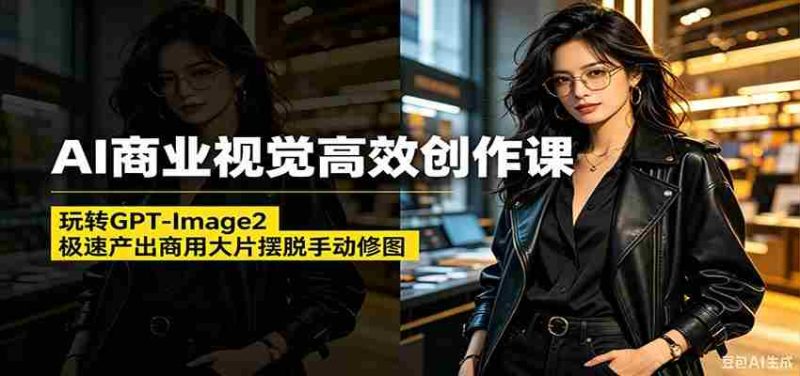 AI商业视觉高效创作课:玩转GPT-Image2,极速产出商用大片摆脱手动修图-金启创业网 - 网上赚钱方法教程大全 - www.jinqi6.top