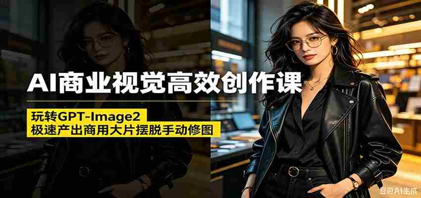 AI商业视觉高效创作课：玩转GPT-Image2，极速产出商用大片摆脱手动修图-金启创业网 - 网上赚钱方法教程大全 - www.jinqi6.top