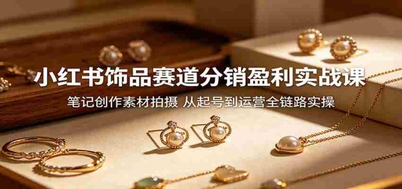 小红书饰品赛道分销盈利实战课:笔记创作素材拍摄,从起号到运营全链路实操-金启创业网 - 网上赚钱方法教程大全 - www.jinqi6.top