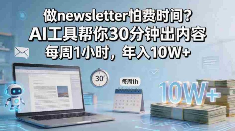做newsletter怕费时间?AI工具帮你30分钟出内容,每周1小时,年入10W+!【原创双语字幕】-金启创业网 - 网上赚钱方法教程大全 - www.jinqi6.top