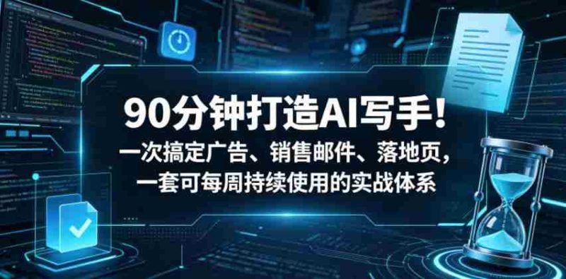 90分钟打造AI写手!一次搞定广告、销售邮件、落地页,一套可每周持续使用的实战体系【原创双语字幕】-金启创业网 - 网上赚钱方法教程大全 - www.jinqi6.top