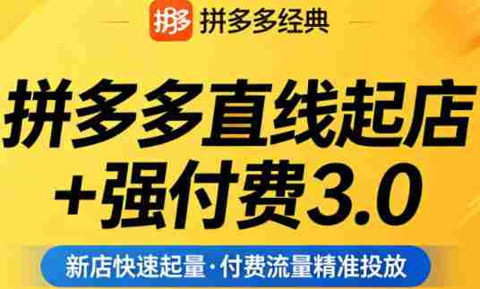 拼多多直线起店+强付费3.0,教你稳定起店、高效控投产、破解流量瓶颈(更新4月)-金启创业网 - 网上赚钱方法教程大全 - www.jinqi6.top
