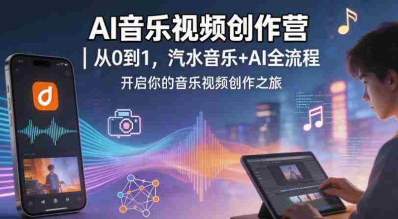 AI音乐视频创作营|从0到1,汽水音乐+AI全流程,开启你的音乐视频创作之旅-金启创业网 - 网上赚钱方法教程大全 - www.jinqi6.top