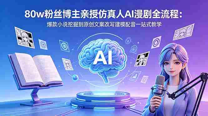 (18581期)80w粉丝博主亲授仿真人AI漫剧全流程:爆款小说挖掘到原创文案改写建模配音一站式教学-金启创业网 - 网上赚钱方法教程大全 - www.jinqi6.top