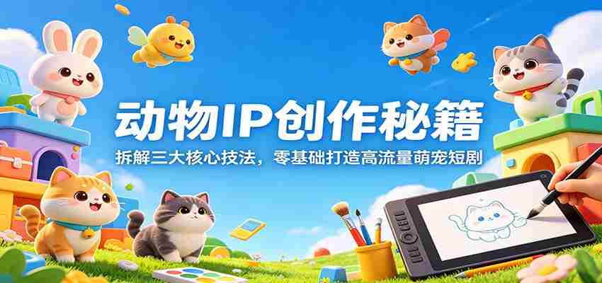 动物IP创作秘籍：拆解三大核心技法，零基础打造高流量萌宠短剧-金启创业网 - 网上赚钱方法教程大全 - www.jinqi6.top