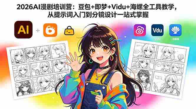 （18607期）2026AI漫剧培训营：豆包+即梦+Vidu+海螺全工具教学，从提示词入门到分镜设计一站式掌握-金启创业网 - 网上赚钱方法教程大全 - www.jinqi6.top