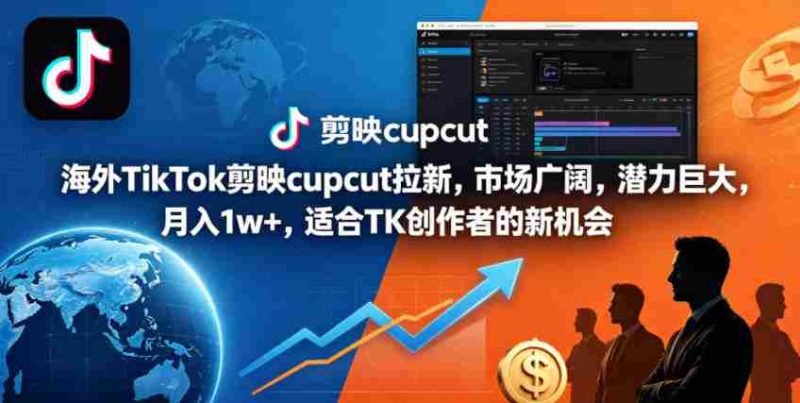 海外TikTok剪映cupcut拉新,市场广阔,潜力巨大,月入1w+,适合TK创作者的新机会-金启创业网 - 网上赚钱方法教程大全 - www.jinqi6.top
