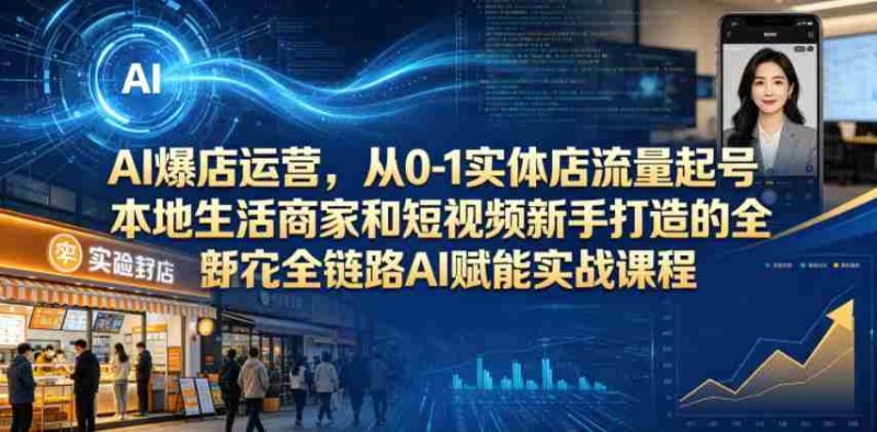 AI爆店运营,从0-1实体店流量起号,本地生活商家和短视频新手打造的全链路AI赋能实战课程-金启创业网 - 网上赚钱方法教程大全 - www.jinqi6.top