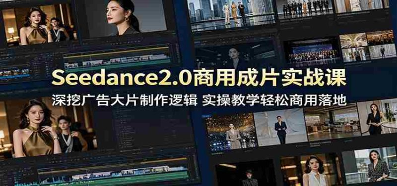 Seedance2.0商用成片实战课:深挖广告大片制作逻辑,实操教学轻松商用落地-金启创业网 - 网上赚钱方法教程大全 - www.jinqi6.top