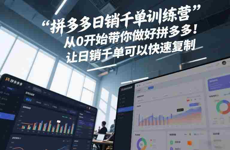 拼多多日销千单训练营,从0开始带你做好拼多多,让日销千单可以快速复制(更新26年5月)-金启创业网 - 网上赚钱方法教程大全 - www.jinqi6.top