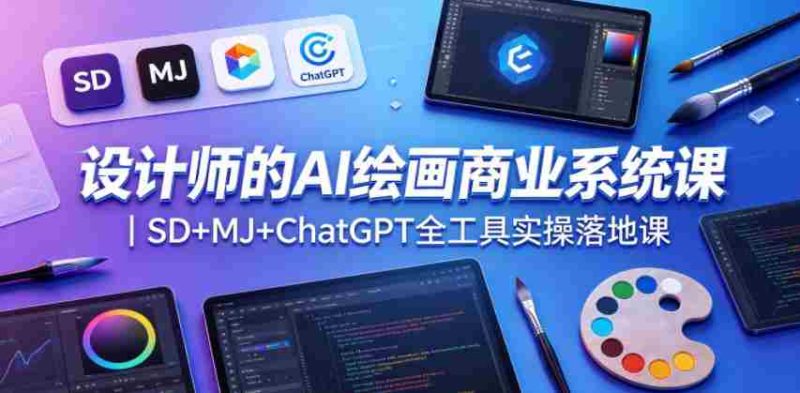 设计师的AI绘画商业系统课|SD+MJ+ChatGPT全工具实操落地课-金启创业网 - 网上赚钱方法教程大全 - www.jinqi6.top