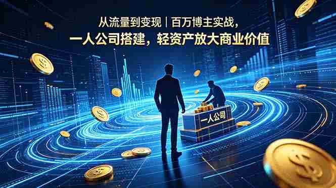 (18645期)从流量到变现|百万博主实战,一人公司搭建,轻资产放大商业价值-金启创业网 - 网上赚钱方法教程大全 - www.jinqi6.top