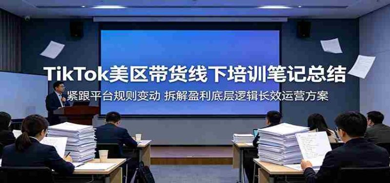 TikTok美区带货线下培训笔记总结:紧跟平台规则变动,拆解盈利底层逻辑长效运营方案-金启创业网 - 网上赚钱方法教程大全 - www.jinqi6.top
