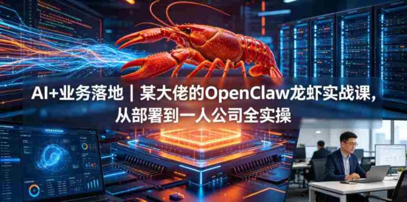 AI+业务落地|某大佬的OpenClaw小龙虾实战课,从部署到一人公司全实操-金启创业网 - 网上赚钱方法教程大全 - www.jinqi6.top