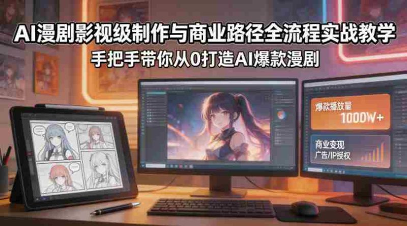 AI漫剧影视级制作与商业路径全流程实战教学,手带你从0打造AI爆款漫剧-金启创业网 - 网上赚钱方法教程大全 - www.jinqi6.top