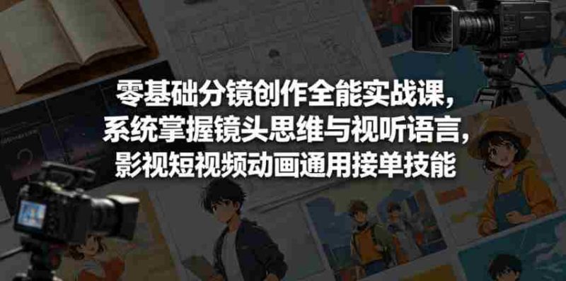 零基础分镜创作全能实战课,系统掌握镜头思维与视听语言,影视短视频动画通用接单技能-金启创业网 - 网上赚钱方法教程大全 - www.jinqi6.top