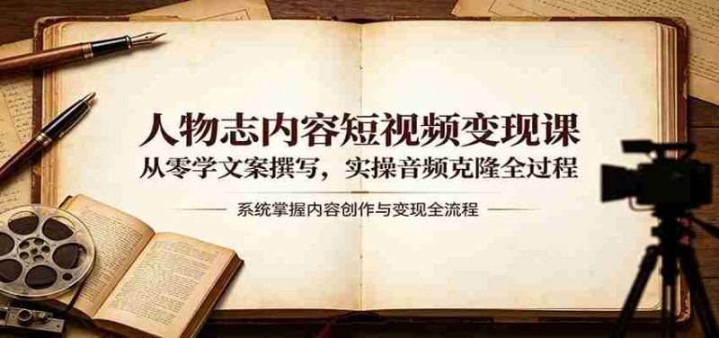 人物志内容短视频变现课:从零学文案撰写,实操音频克隆全过程-金启创业网 - 网上赚钱方法教程大全 - www.jinqi6.top