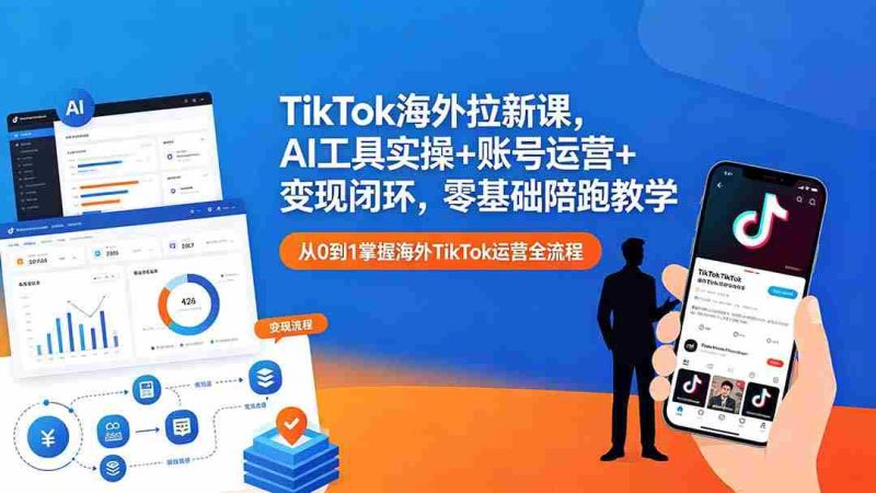 (18522期)TikTok海外拉新课,AI工具实操+账号运营+变现闭环,零基础陪跑教学-金启创业网 - 网上赚钱方法教程大全 - www.jinqi6.top