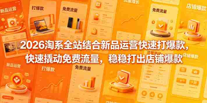 2026淘系全站结合新品运营快速打爆款,快速撬动免费流量,稳稳打出店铺爆款(更新5月12日)-金启创业网 - 网上赚钱方法教程大全 - www.jinqi6.top