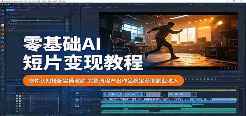 零基础AI短片变现教程:软件认知搭配实操演练,完整流程产出作品稳定获取副业收入-金启创业网 - 网上赚钱方法教程大全 - www.jinqi6.top